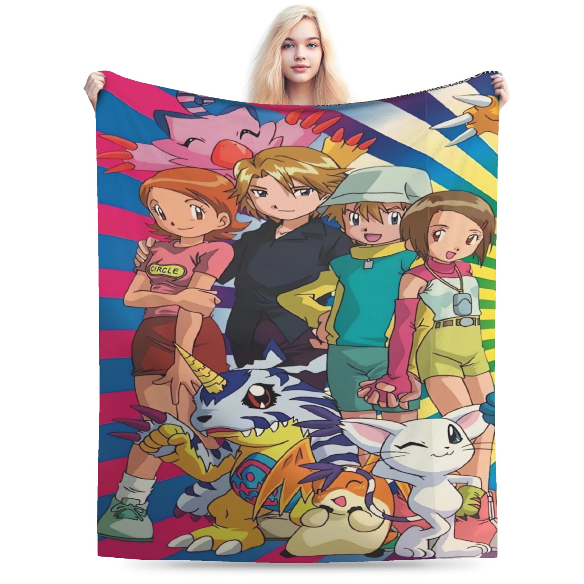 Outdoor Adventure Girl - Selimut Digimon Adventure Berkualitas Super Lembut,