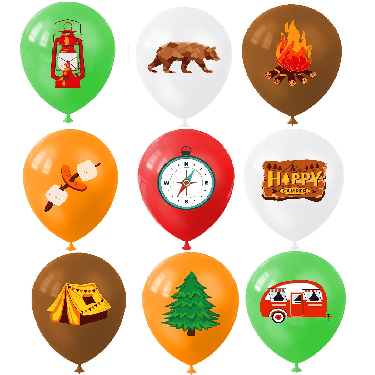 9 Buah Balon Berkemah Bahagia, - Outdoor Adventure Girl ulasan dan harga